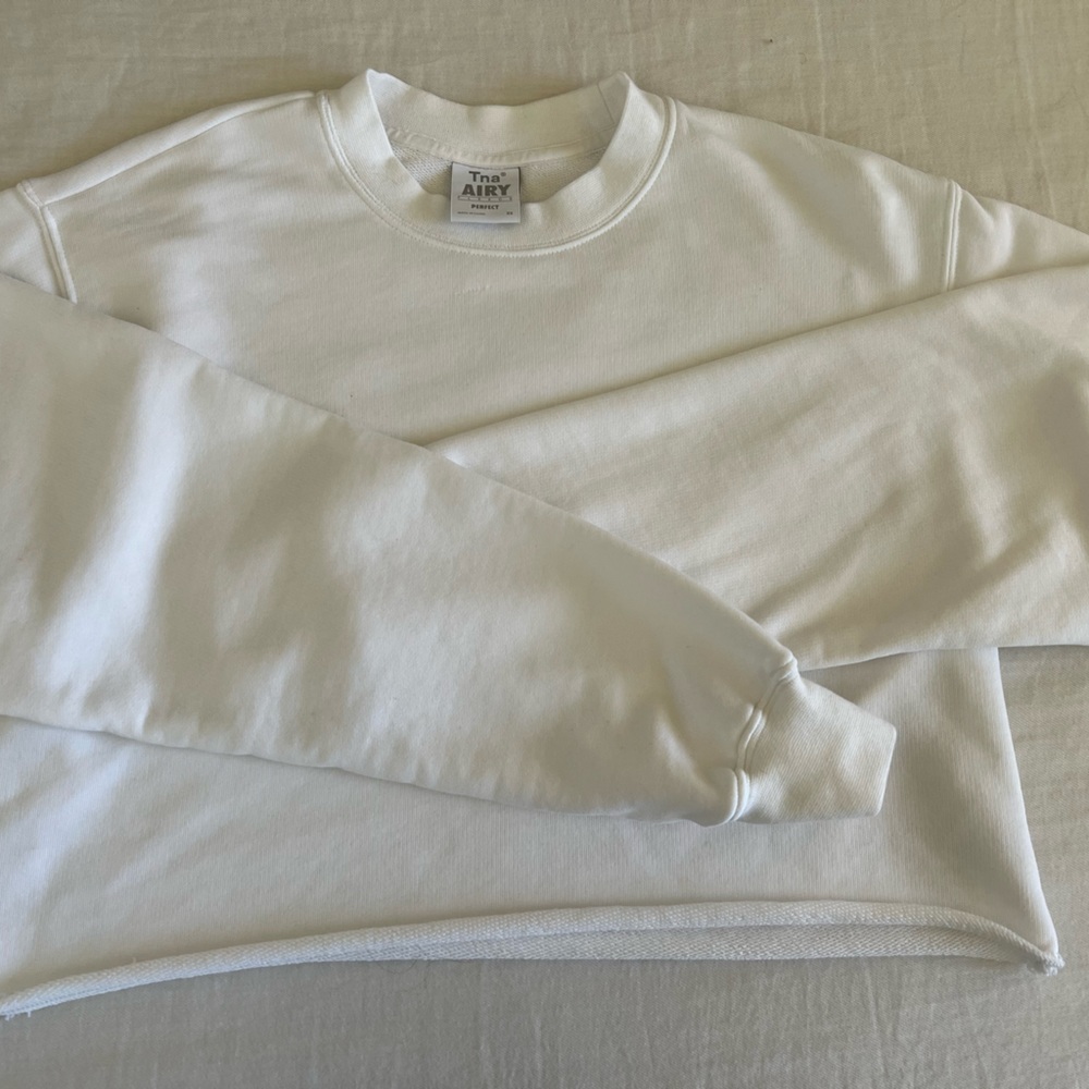 Aritzia crop crew in white